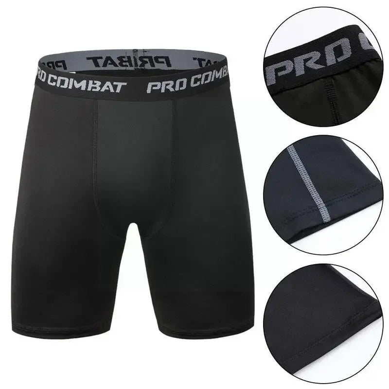 Men'S Leggings Compression Pants Sports Leggings Basketball Quarter Shorts Quick Drying Running Training Stretch Fitness Pants